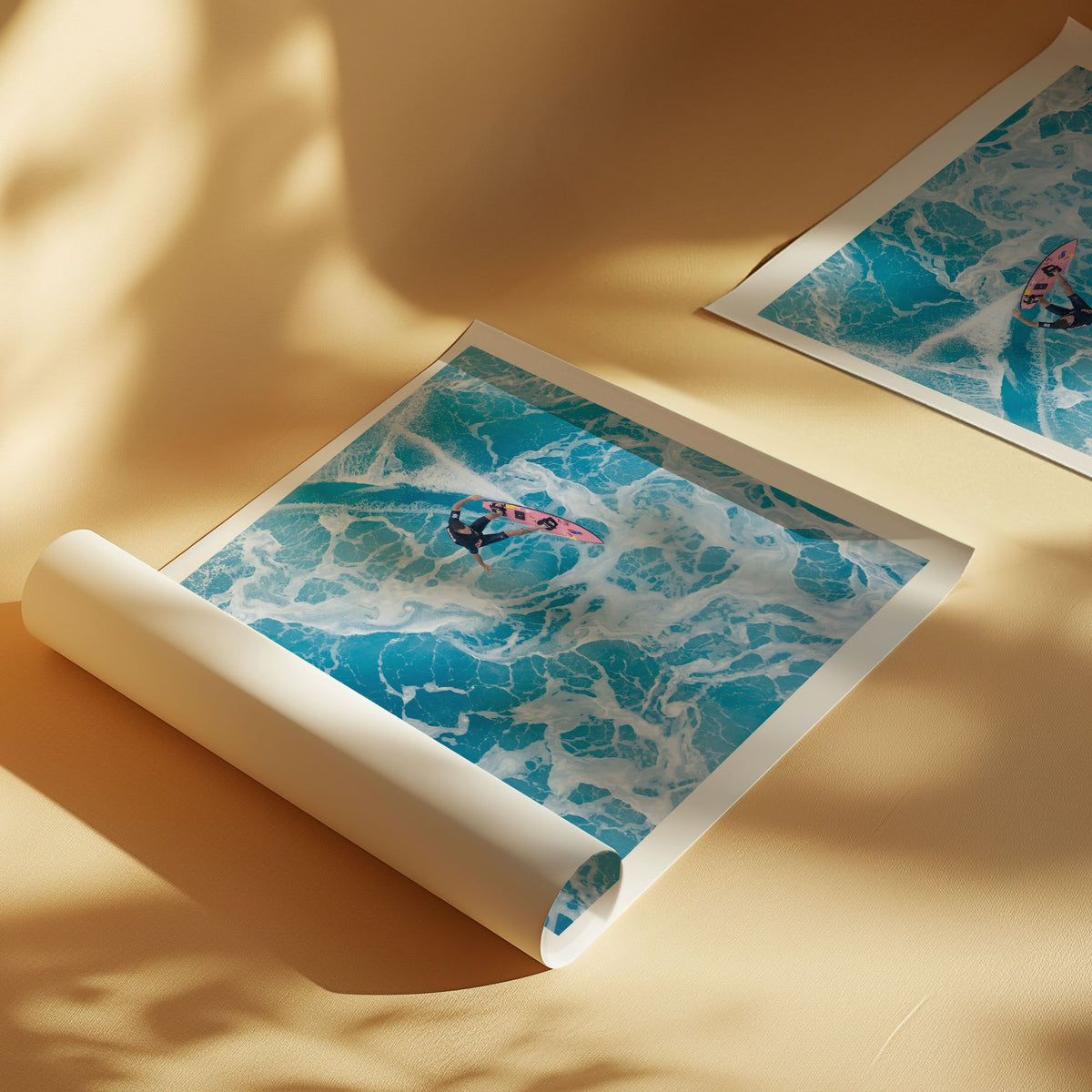 Marble Carve surf photograph by Sean Davey of Phantoms, Oahu, Hawaii, rolled unframed print with a white border