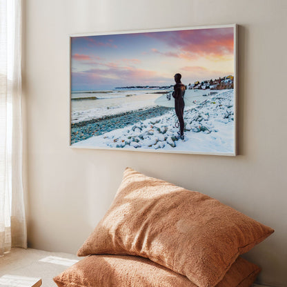 Chilled Vibes surf photography print by Adam Cornick framed in a children's bedroom