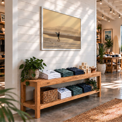 Praia da Vila, Brazil sunset surf photography print by Douglas Schneiders framed in a surf shop