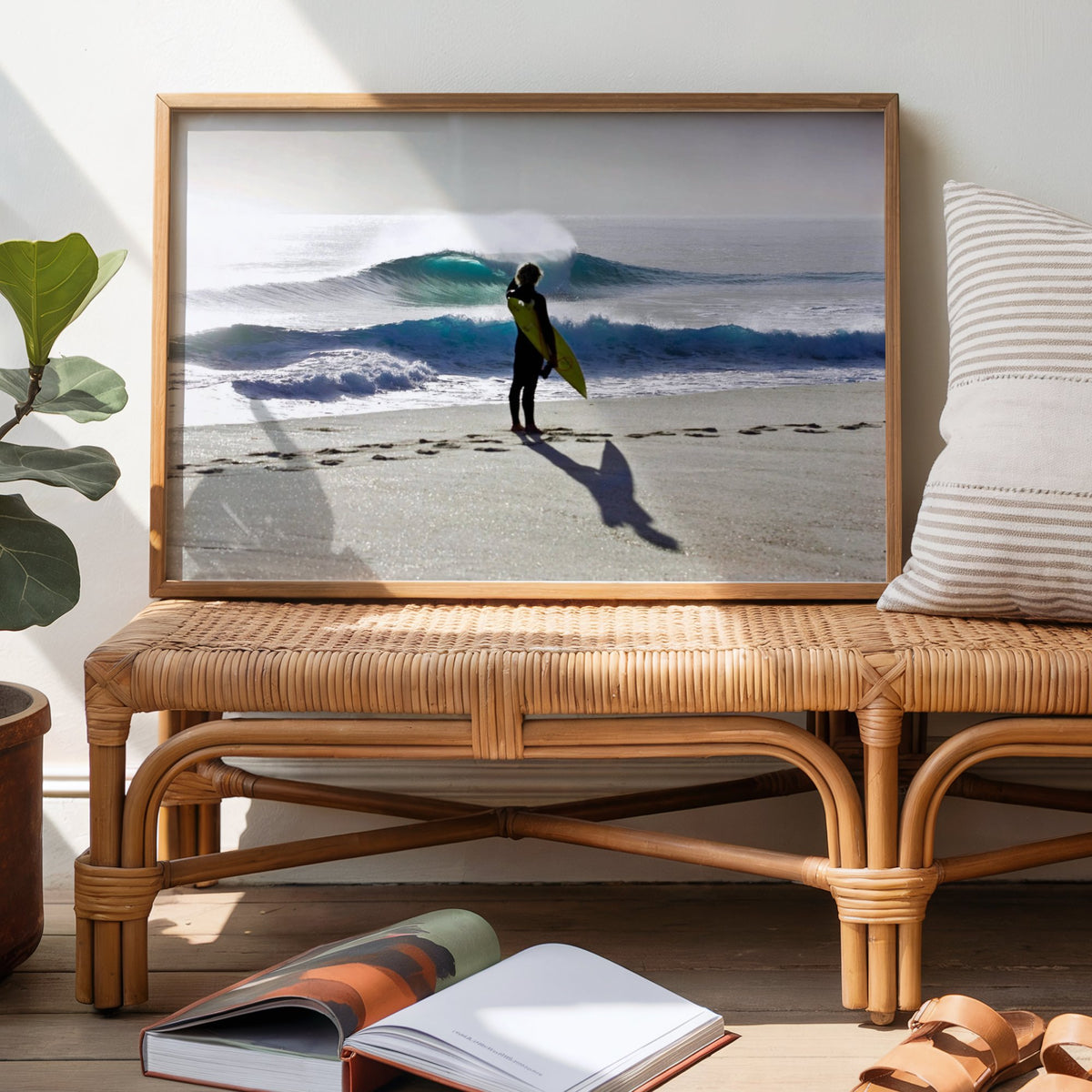 A3 Heaven on a Stick surf photography print by Sean Davey, framed