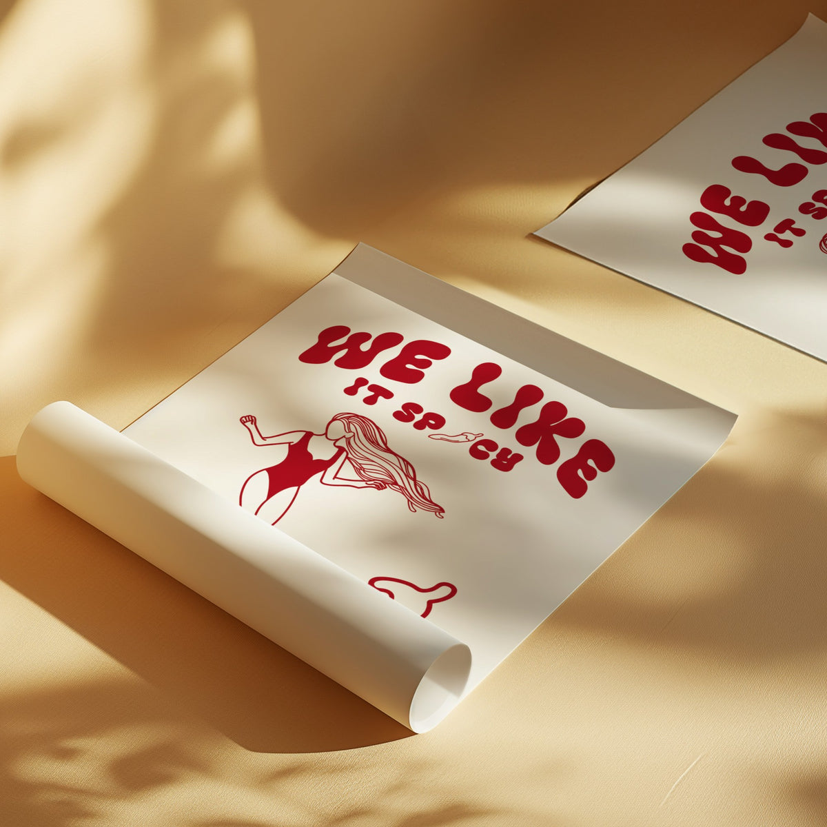 We Like It Spicy surf illustration by Osci, unframed print