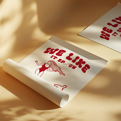 We Like It Spicy surf illustration by Osci, unframed print
